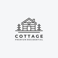 planche en bois cabine logo vecteur ligne art illustration design, maison chalet hut logo