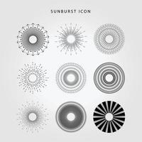 ensemble de conception de modèle d'illustration vectorielle de logo d'arrière-plan sunburst, icône de modèle de cercle éclaté étoile de printemps vecteur