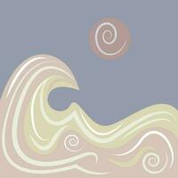 vagues abstraites de l'océan vecteur