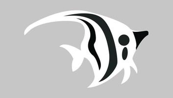 figure de bâton de poisson noir et blanc de vecteur