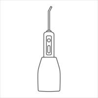 icône de contour de vecteur d'irrigateur oral portable. symbole d'hydropulseur isolé sur fond blanc. machine à brosser les dents pour les appareils orthodontiques de lavage interdentaire