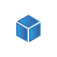 insigne de logo géométrique bleu pour les entreprises, entreprise de technologie. vecteur
