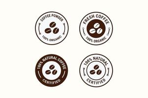 ensemble de conception de badges et d'étiquettes de café de timbre. élément pour la conception, la publicité, l'emballage de produits à base de café vecteur