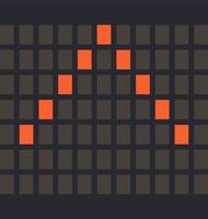 Symbole de lettre circonflexe conduit de couleur orange et un fond sombre, illustration vectorielle vecteur