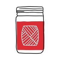 contenant de nourriture bouteille rouge simple avec illustration de clip art vecteur fond blanc