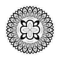 mandala. éléments décoratifs ethniques. vecteur dessiné à la main en illustration sur fond. motifs islamiques, arabes, indiens, ottomans. éléments décoratifs d'époque. motif oriental. mandala de contour monochrome.