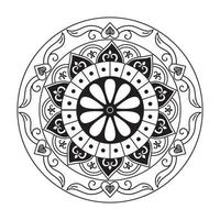 mandala ethnique rond noir et blanc, illustration vectorielle vecteur