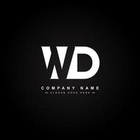 lettre initiale wd logo - logo d'entreprise simple vecteur