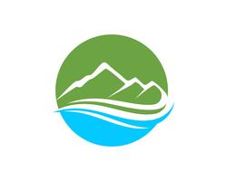 Montagne et eau Logo Business Template Vector