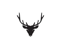 Icônes de silhouete noir logo tête animaux cerf vecteur