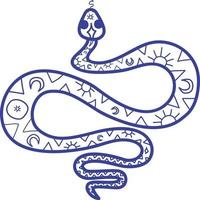 serpent kundalini dans un style ésotérique vecteur