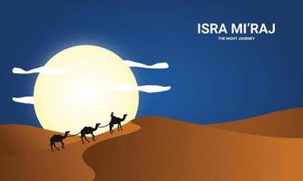 isra mi'raj illustration. le trajet nocturne. vecteur