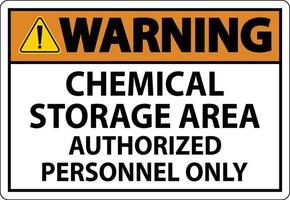 avertissement zone de stockage de produits chimiques personnel autorisé uniquement symbole signe vecteur