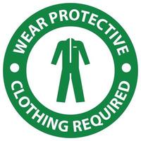 La sécurité d'abord porter des vêtements de protection signe sur fond blanc vecteur