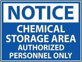 avis zone de stockage de produits chimiques personnel autorisé uniquement symbole signe vecteur