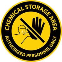 attention zone de stockage de produits chimiques personnel autorisé uniquement symbole signe vecteur