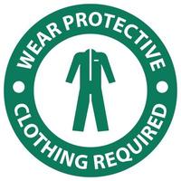 consignes de sécurité portent des vêtements de protection signe sur fond blanc vecteur