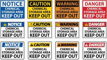 étiquette zone de stockage de produits chimiques garder à l'écart vecteur