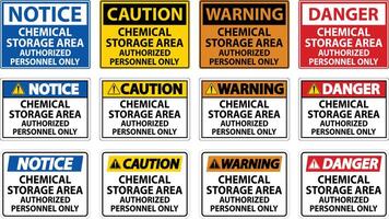 zone de stockage de produits chimiques personnel autorisé uniquement symbole signe vecteur