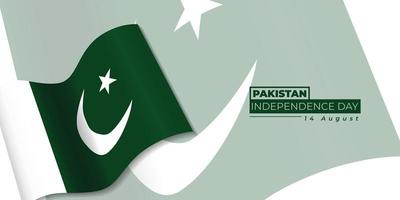 conception de la fête de l'indépendance du pakistan avec agitant le drapeau du pakistan. vecteur