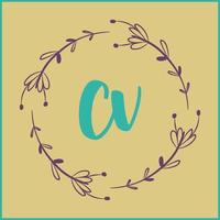 cv écriture initiale logo floral vecteur