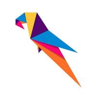 origamis d'oiseaux. création de logo d'oiseau vibrant coloré abstrait. origamis d'animaux. illustration vectorielle vecteur