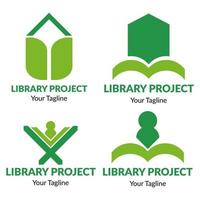 ensemble de modèles de logo de bibliothèque vecteur