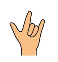 je t'aime icône de signe de main de langue vecteur