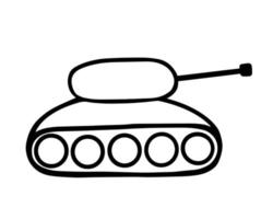 panzer, tank, camion militaire. illustration pour l'impression, les arrière-plans, les couvertures, les emballages, les cartes de voeux, les affiches, les autocollants, le design textile et saisonnier. isolé sur fond blanc. vecteur