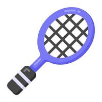 icône tendance de la raquette de badminton, design plat vecteur