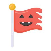 une conception effrayante d'icône de drapeau d'halloween vecteur