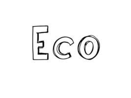 illustration vectorielle du mot eco avec les feuilles. vecteur