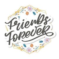 meilleur ami pour toujours jour de l'amitié âme soeur avec conception de lettrage de coeur meilleur ami précurseur bff besties vecteur