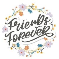 meilleur ami pour toujours jour de l'amitié âme soeur avec conception de lettrage coeur meilleur ami pour toujours bff besties vecteur