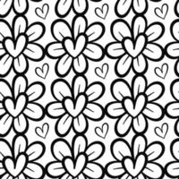 doodle marguerite fleur coeur dessin au trait patron vecteur