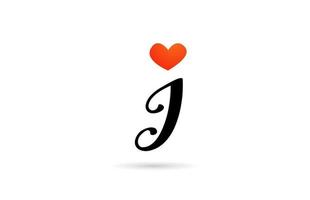 création manuscrite du logo de l'icône de la lettre de l'alphabet i. modèle créatif pour les entreprises avec coeur d'amour vecteur
