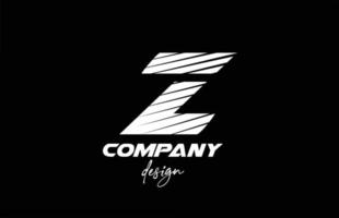 création de logo icône lettre alphabet z avec couleur noir et blanc. modèle créatif pour entreprise et entreprise avec un style audacieux en tranches vecteur