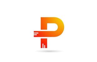 p icône de conception de logo de lettre alphabet dégradé orange. modèle créatif pour les entreprises vecteur