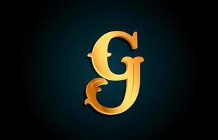 icône de conception de logo lettre alphabet g doré. modèle créatif pour entreprise ou entreprise de couleur jaune vecteur