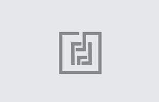 h ligne alphabet lettre icône logo design. modèle créatif pour entreprise et entreprise de couleur grise vecteur