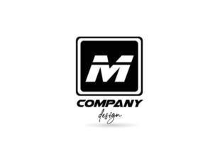 m alphabet lettre logo icône avec un design noir et blanc et carré. modèle créatif pour entreprise et entreprise vecteur