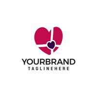 Coeur amour cadeau logo design concept template vecteur