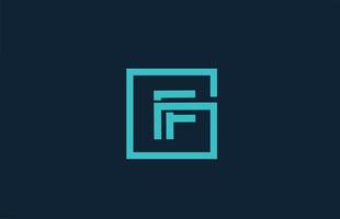 ligne bleue f alphabet lettre logo icône création. modèle créatif pour entreprise et entreprise vecteur