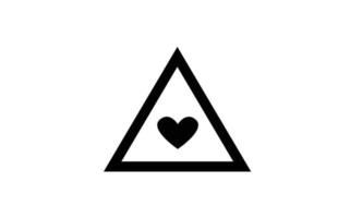 un logo d'icône de lettre d'alphabet de coeur d'amour avec la couleur et la ligne noires et blanches. conception créative pour entreprise ou entreprise vecteur