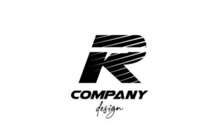 logo d'icône de lettre alphabet r blanc et noir. design créatif pour entreprise et entreprise avec un style audacieux tranché vecteur