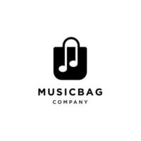 notes de musique avec illustration de logo d'icône de vecteur de sac