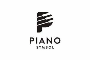 lettre p piano logo icône illustration vectorielle vecteur