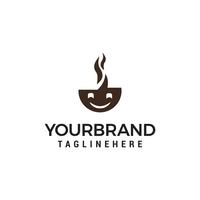 sourire café logo conceptions Template vecteur