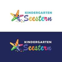 concept de logo de jardin d'enfants vecteur