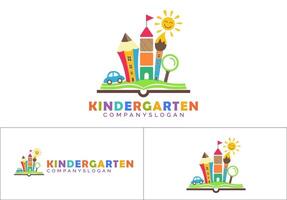 concept de logo de jardin d'enfants vecteur